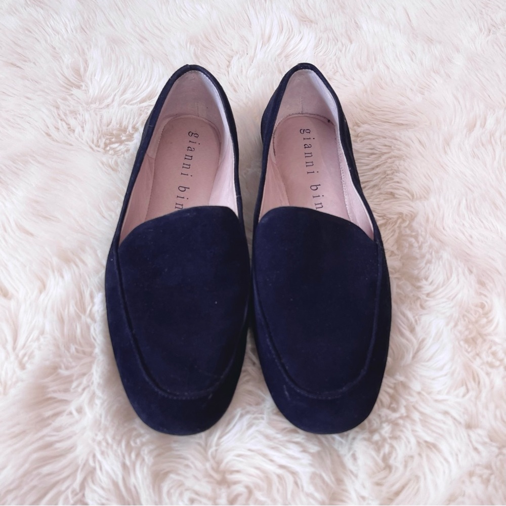 Gianni bini macen suede loafers sz 5 flats black